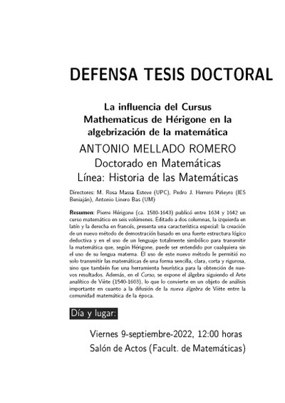 Defensa de Tesi Doctoral 09/09/2022