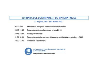 Jornada Departament Jornada Departament