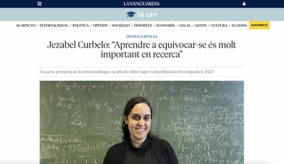 Entrevista a la professora Jezabel Curbelo al diari La Vanguardia