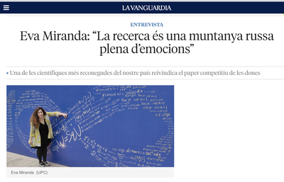Entrevista amb la professora Eva Miranda al diari La Vanguardia
