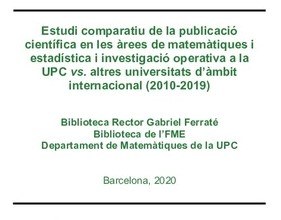 Estudi bibliomètric de matemàtiques UPC