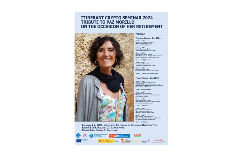 Itinerant Crypto Seminar en honor de la pròxima jubilació de la professora Paz Morillo