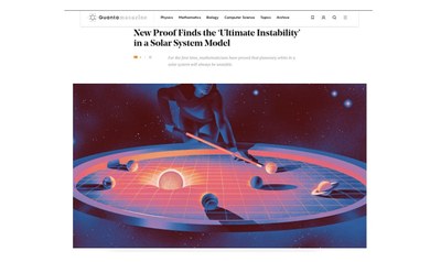 La revista Quanta publica un article sobre uns treballs del professor del DMAT Andrew Clarke sobre la inestabilitat del sistema solar.
